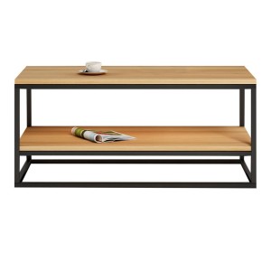 Stolik kawowy ANTOINE na wymiar drewno lite stelaż metalowy czarny