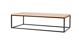 Stolik kawowy VERA na wymiar drewno lite stelaż metalowy czarny