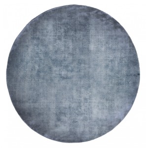 Dywan LINEN DARK BLUE OKRĄGŁY ręcznie wykonany gęsty gładki fi 250 i fi 300 cm