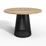 Stół okrągły Amalfi w nowoczesnym stylu z blatem z litego drewna metalowe nogi