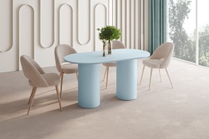 Stół owalny AVELLINO 150 cm – elegancki design, matowe wykończenie, nowoczesne kolumny