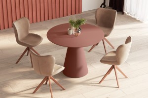 Stół okrągły TORINO 100 cm – nowoczesny design, aksamitny mat, unikalna podstawa