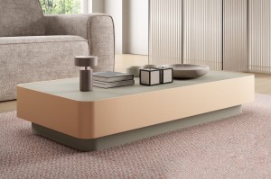 Stolik kawowy MODIVO 120x60x20 cm – nowoczesny niski stolik na cokole, design i elegancja do salonu