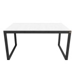 Stół LIME na wymiar MDF biały połysk mat lite stelaż metalowy czarny