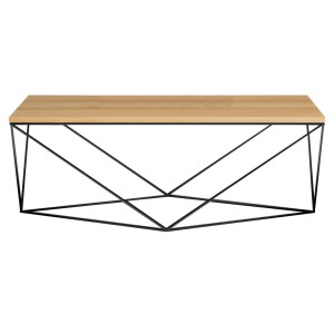 Stolik kawowy SPIKE na wymiar drewno lite stelaż metalowy czarny